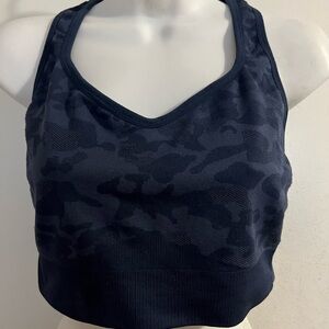 Seamless Black Camouflage Sports Bra